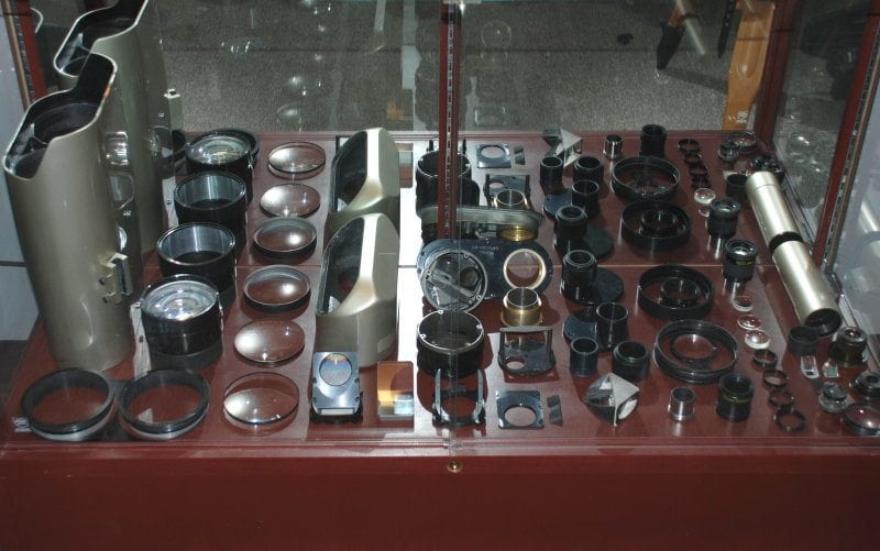 Display case with legacy Oberwerk replacement parts.