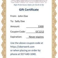 Oberwerk Gift Certificate